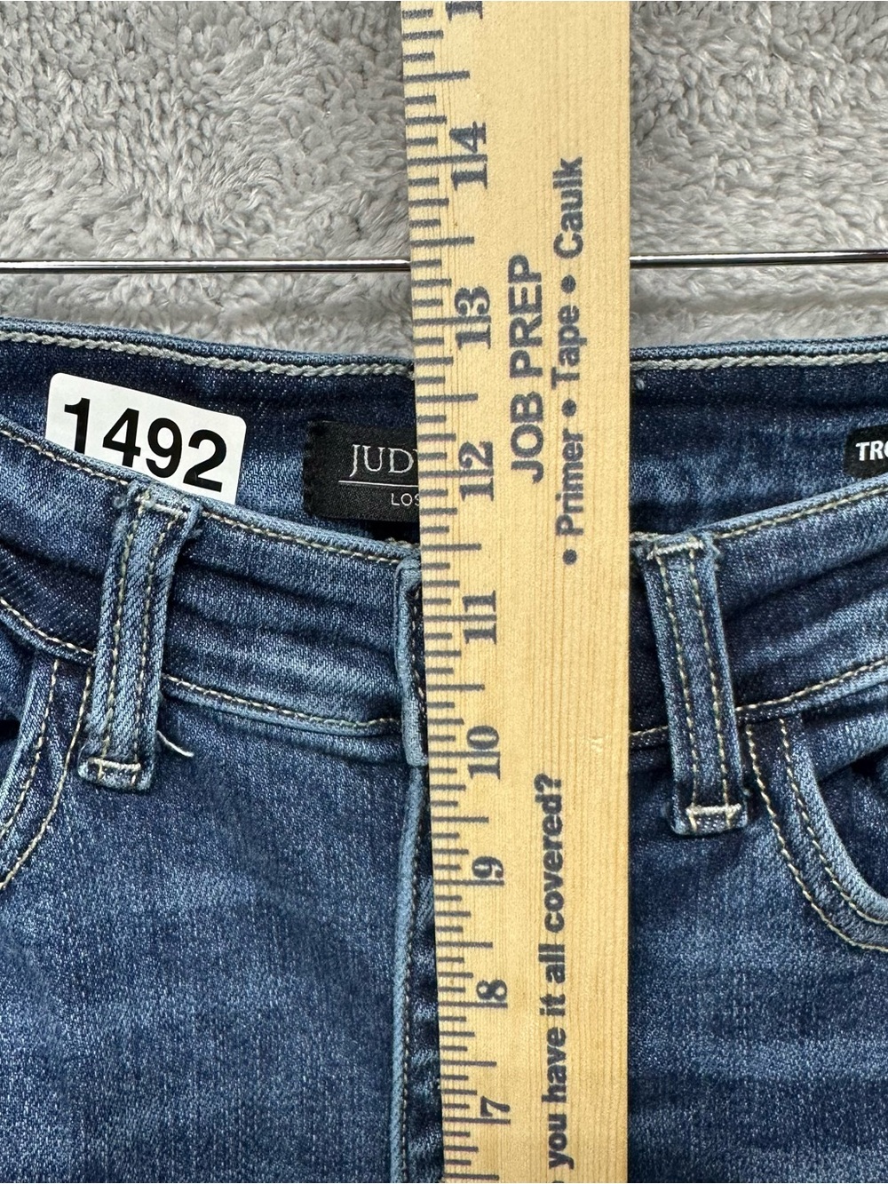 Judy Blue Trouser Flare Distressed Button Fly Stretch Jeans Size 5/27 - Picture 8 of 11